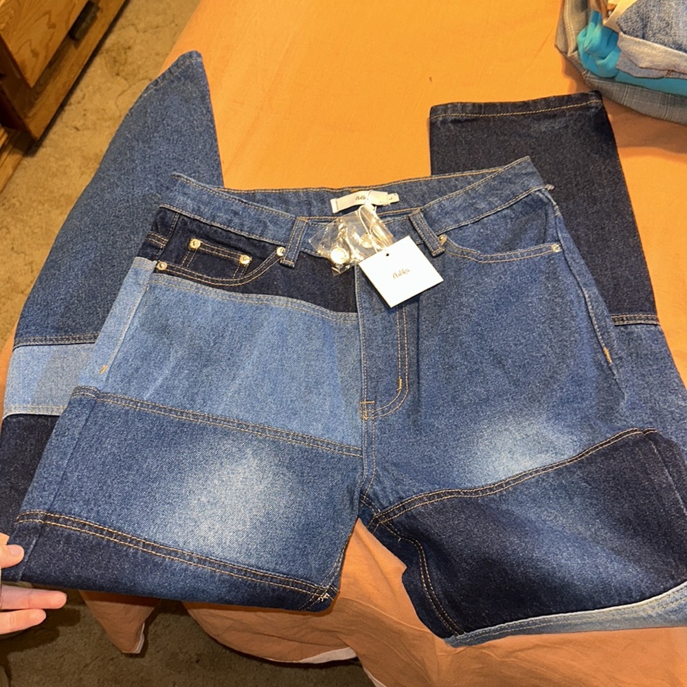Adika Patchwork y2k Denim Jeans - Picture 4 of 7